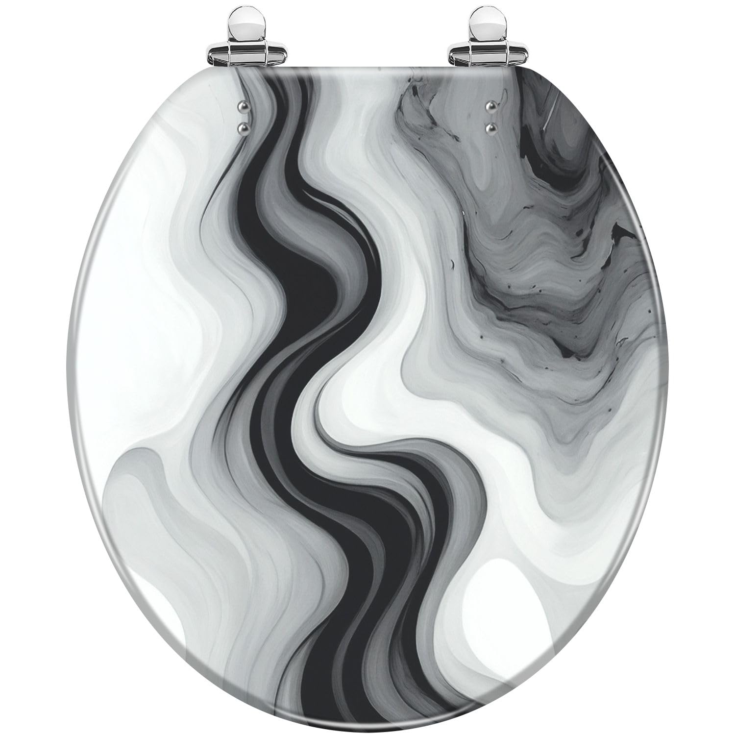 Gutuyehkea Multi3 Marble Texture Elongated Toilet Seat Slow Close Quick-Release Hinges Resin Easy To Clean(,16.5X14.5)