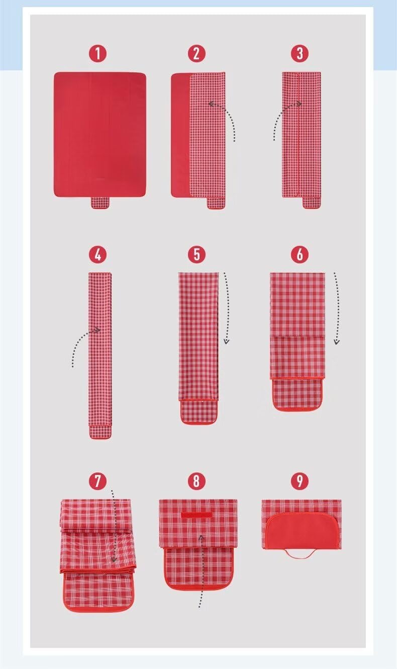 Kerio Picnic Blankets - Foldable Outdoor Beach Blanket - Lightweight Handy Mat Tote - for Camping, Beach, Park, Patio on Grass - 79"x 79"