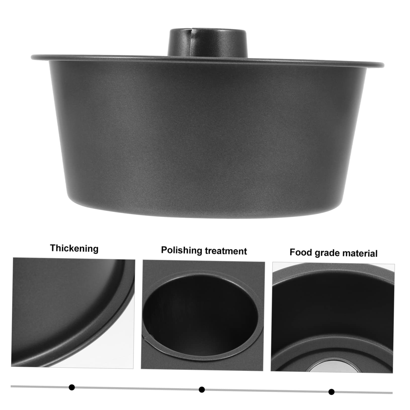 Cabilock 1stk Kuchenform Backzubehör Zinn Angel Food Rohrpfanne Geleeform Donut-backblech Butterform Pfannkuchen Mousse Geformt Donut-form Brotbackform Muffinformen Kohlenstoffstahl Black