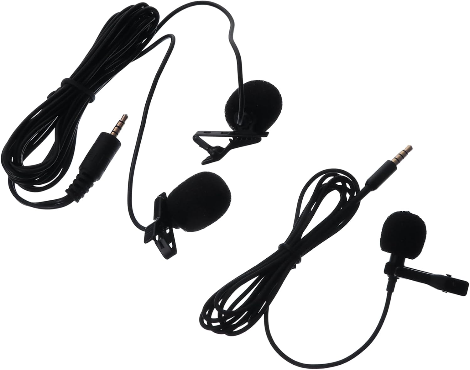 2sets Clip Microphone Lavalier Mic for Cell Phone Omnidirectional Conference Mic USB Lavalier Karaoke Live Vlog Noise Reduction Practical Clip Design