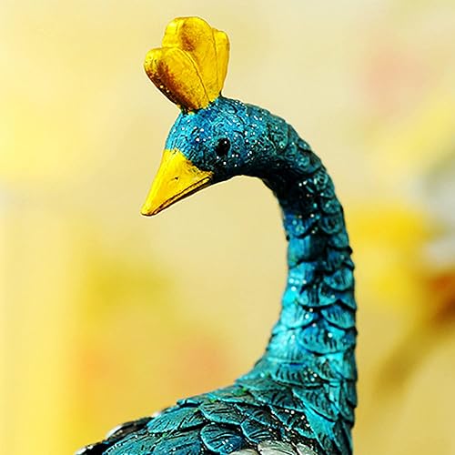 Miniatura 8 de Decoración de estatua de pavos reales, escultura de animales, resina moderna, acento para el hogar, pasillo, sala de estar, dormitorio, habitación