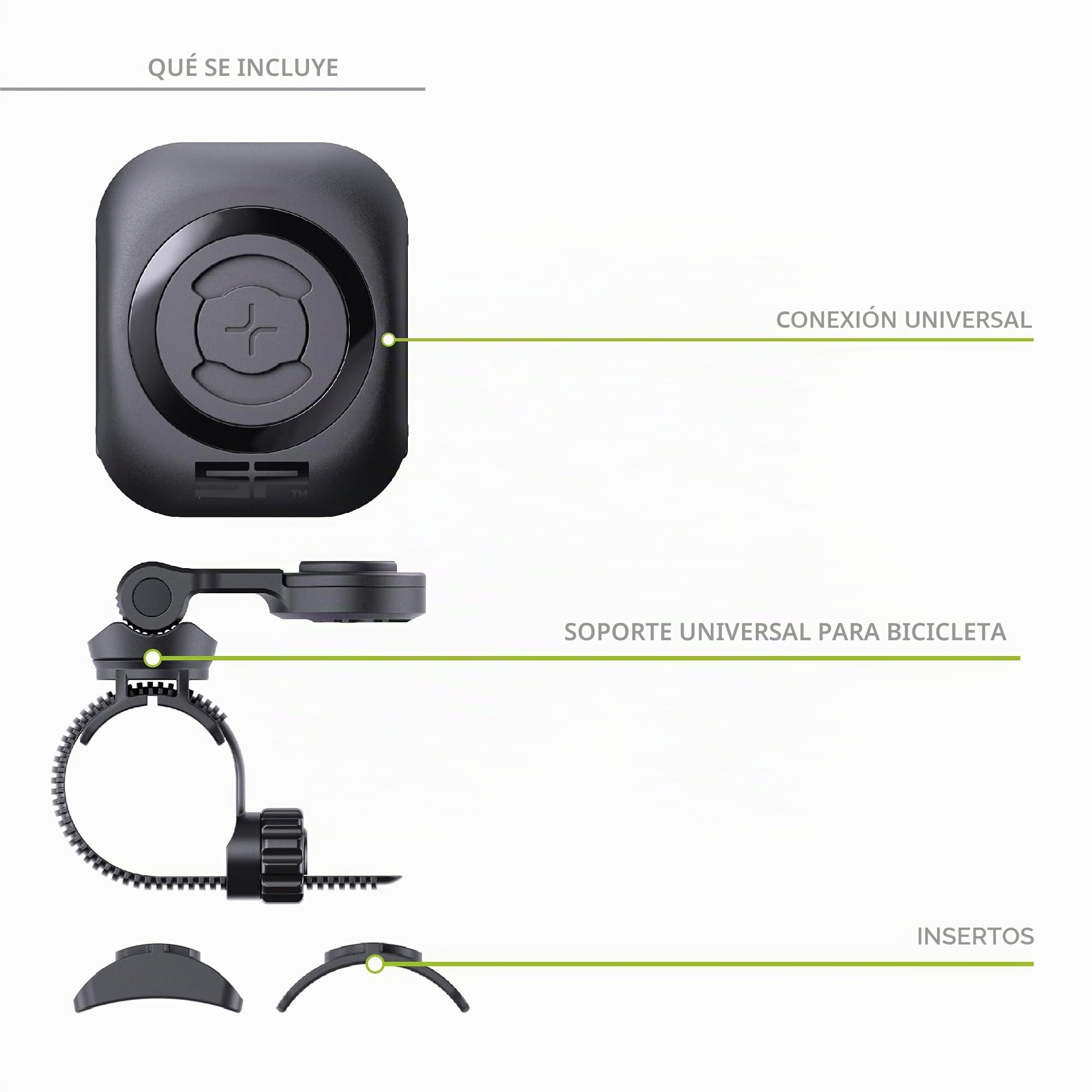 SP CONNECT Soporte de teléfono móvil para Bicicleta | Soporte Universal para Manillar de Bicicleta | Soporte de teléfono móvil para Todos los teléfonos Inteligentes como iPhone Samsung | Soporte