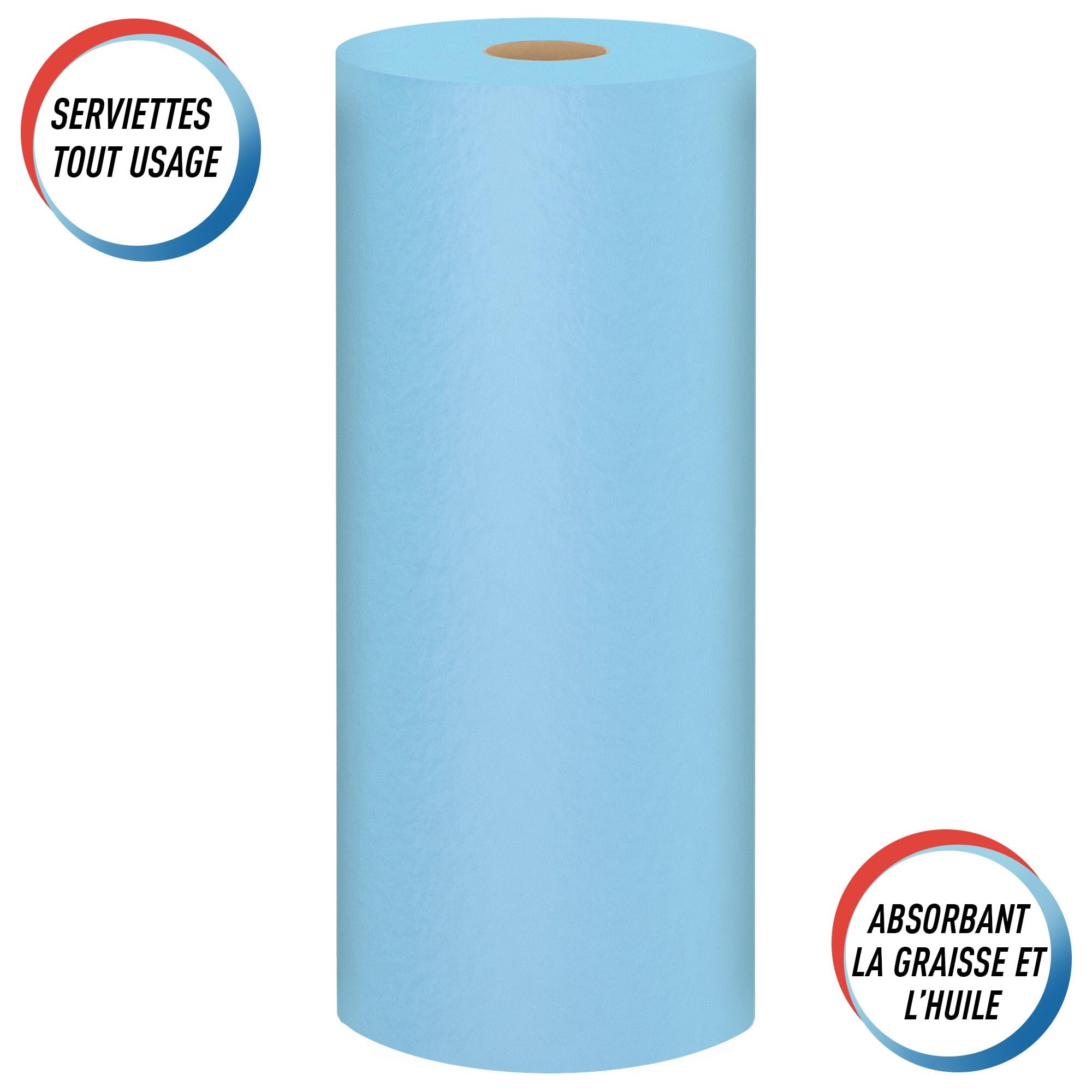 Scott Shop Towels Original 75143, Papier d'essuyage industriel bleu ultra-résistant, Multi-usages, haute absorption, perforé, 10 paquets x 3 rouleaux de 55 feuilles (1 650 essuie-mains au total)