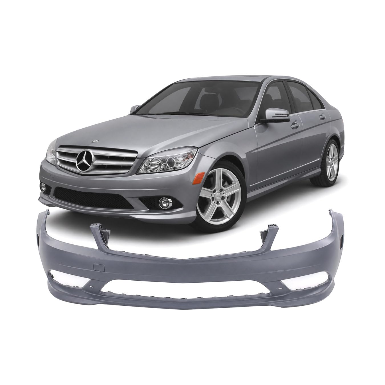 FitParts Compatible with Mercedes-Benz C-Class 2008–2011 Front Bumper Cover