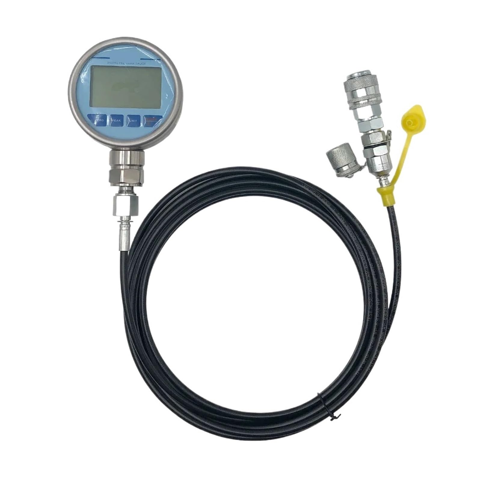 Hydraulik-Manometer-Testkit, 600 bar digitaler Luft-Öl-Druckpumpen-Druckanschluss(0-600 bar 0.5,2m Hydraulic hose)
