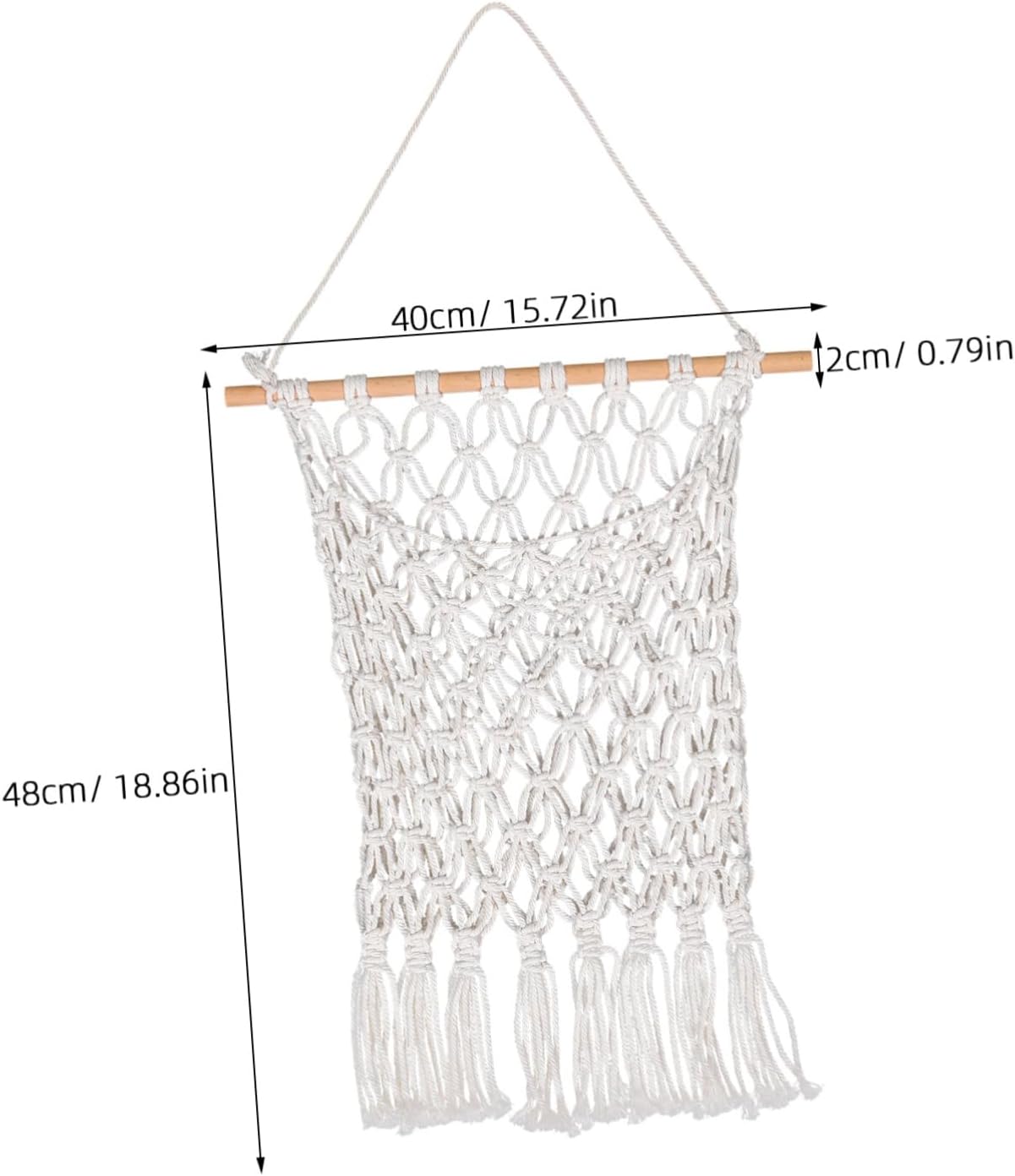 Zerodeko Woven Cotton Rope Hanging Storage Net Bag Stylish Holder for Room Bookshelf Organizer for Stuffed Animals Soft Yet Strong Design for Nurseries and Playrooms