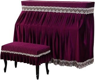 HERIOY Piano Dust Cover Nordic Light Luxury Piano Cover Full Cover Dust Cover Cover Simple Decorative Piano Stool Cover Piano Dust Cover Beautiful Decoration (Color : Red, Size : L)