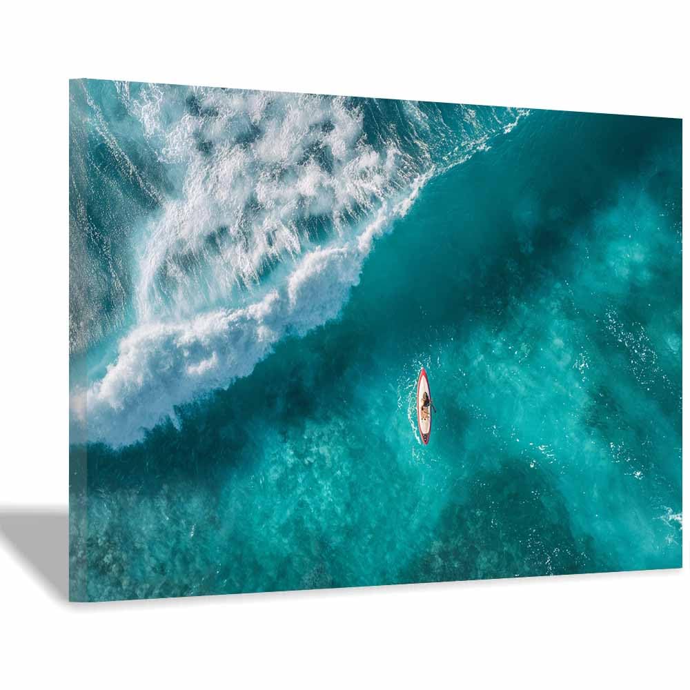 DMZPKZB Natural Landscape Wall Decor Paddle Boards Aerial Viewss Beautiful scenery Painting, Modern Artwork,for Living Room,Bedroom,Office Bathroom,Dining(Multicolor)-20x30cm Framed
