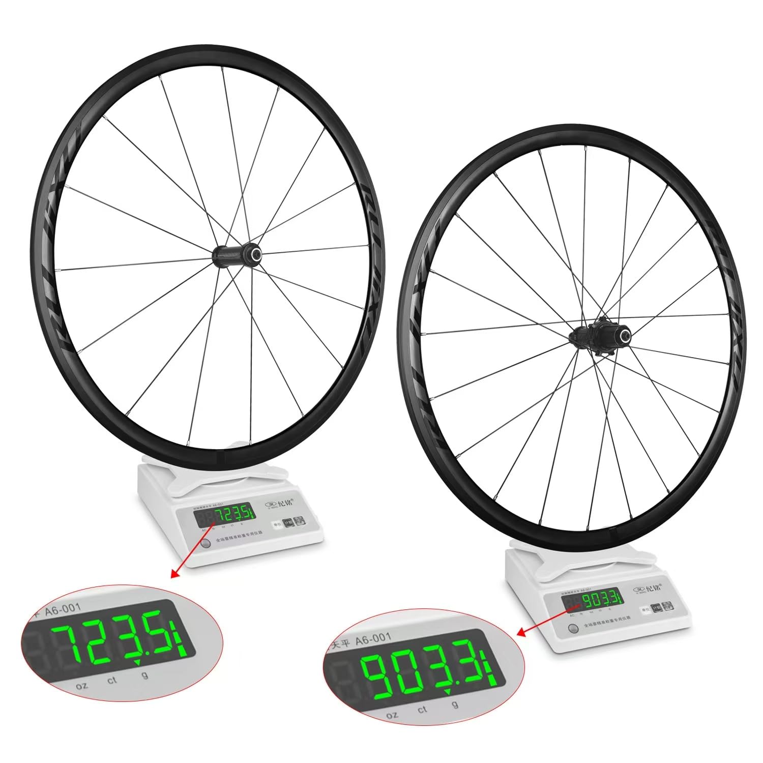 Ruote da Bici da Corsa 700C con Freni a Pattino Anteriore e Posteriore – Cerchi 30/40/50mm, Mozzo in Carbonio, Compatibile con Cassette 8/9/10/11 velocità, Attacco 100/130mm
