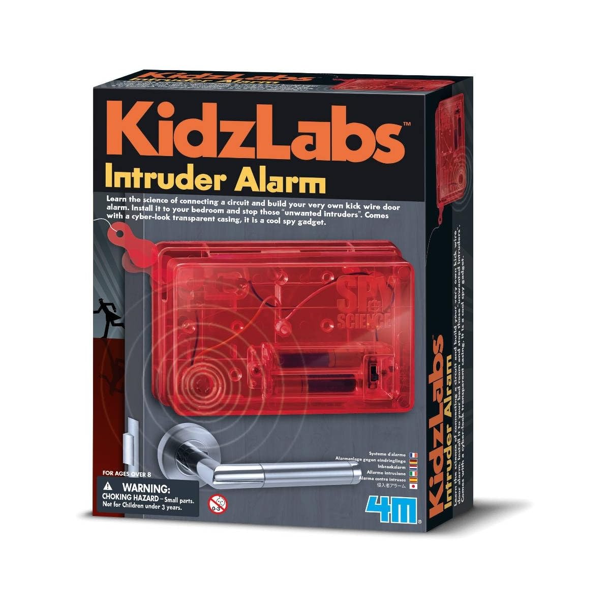 4M KidzLabs Spy Science Intruder Alarm for Kids | Build an Electric Door Alarm for Bedroom Security | Science & Technology Kit for Age 8+ | Educational Spy Role Play Toy | Gift for Boys & Girls
