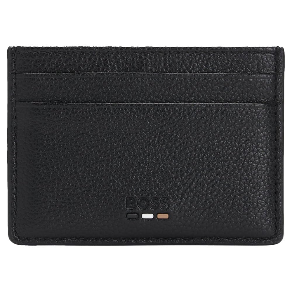 BOSS Black Leather Textured Card Holder