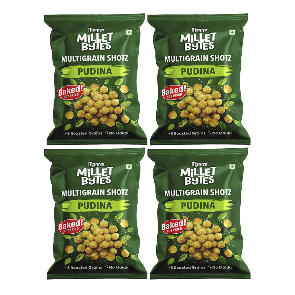 Millet Bytes Multigrain Shotz, Baked No Maida Puff Snack,Pudina 152g