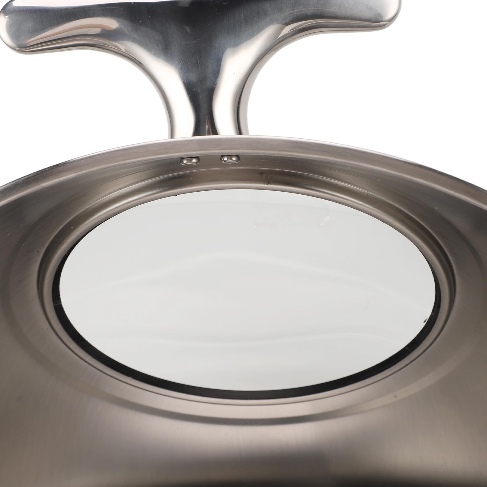 Chafing Dish - Juego de buffet de acero inoxidable, 6 L, buffet, hostelería, calentador de alimentos, calentador de alcohol, tapa de cristal visible, redonda (sartén con 2 compartimentos)