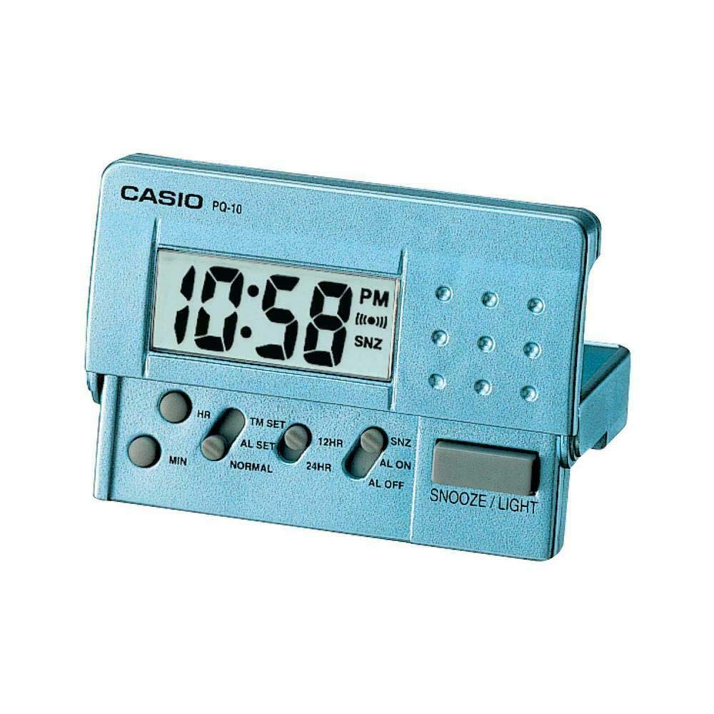 CasioCasio PQ-10-2 Digital Traveller Alarm Clock, Blue