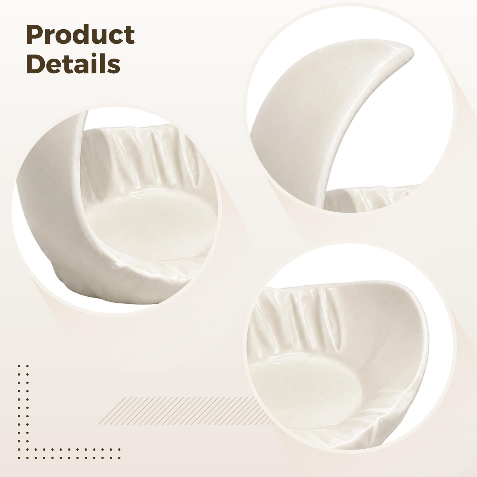 Plato para baratijas en forma de luna, soporte de joyería impreso en 3D y caja de almacenamiento para tocador, mesita de noche, entrada, escritorio de oficina, adorno para el hogar, acabado blanco