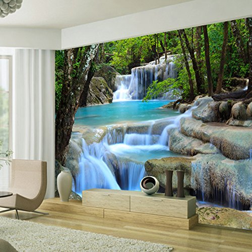 Mural 3D tapeta las i rzeki szer. 240 x wys. 167 cm dekoracja ścienna dom rzemiosło naklejka ścienna ścienna włóknina plakat naklejka do salonu