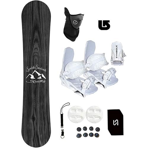 Symbolic 140-167cm Knotty 2022 Snowboard +White Bindings Package