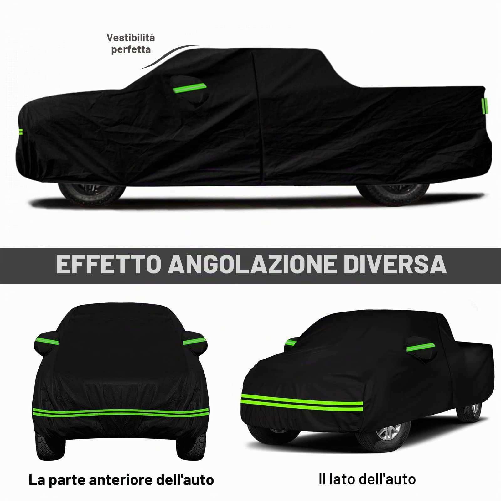 Telo copriauto Pickup, Copertura per Auto Compatibile con Ford Ranger Toyota Hilux Nissan Navara, Impermeabile Traspirante Telo Auto Copriauto da Esterno protezione da neve, pioggia, polvere