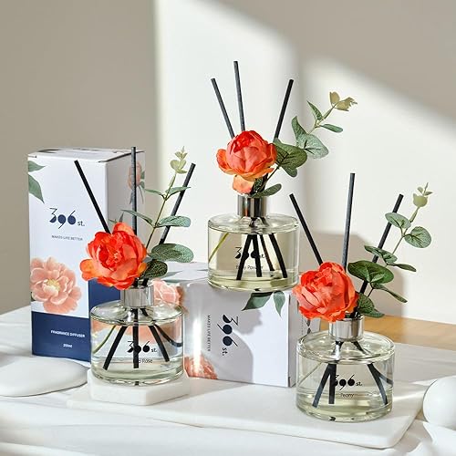 Miniatura 8 de 396 st. Difusor de caña de flor de peonía, almizcle blanco, 6.7 onzasjuego de difusor de junco, fragancia para el hogar, aceites perfumados,