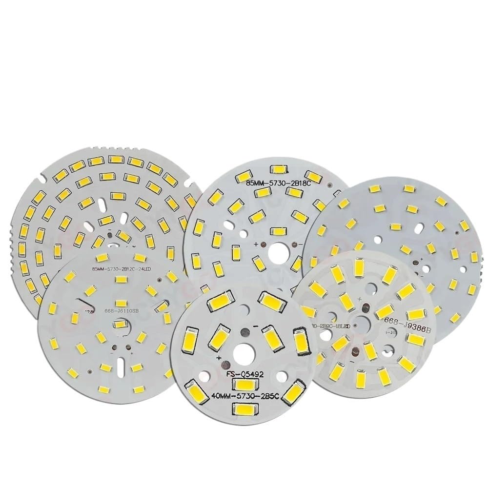 ADZJOY 3-36W Aluminum Base Plate With Beads Round Downlight Bulb Pendant Light Source Modification Board 5730 SMD LED Light Panel(White,5pcs 24W(110MM))