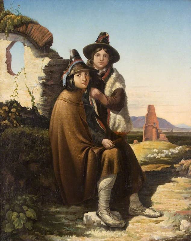 Lienzo de Cabreros italianos Penry Williams soluciona paredes vacías cuadro 60x90