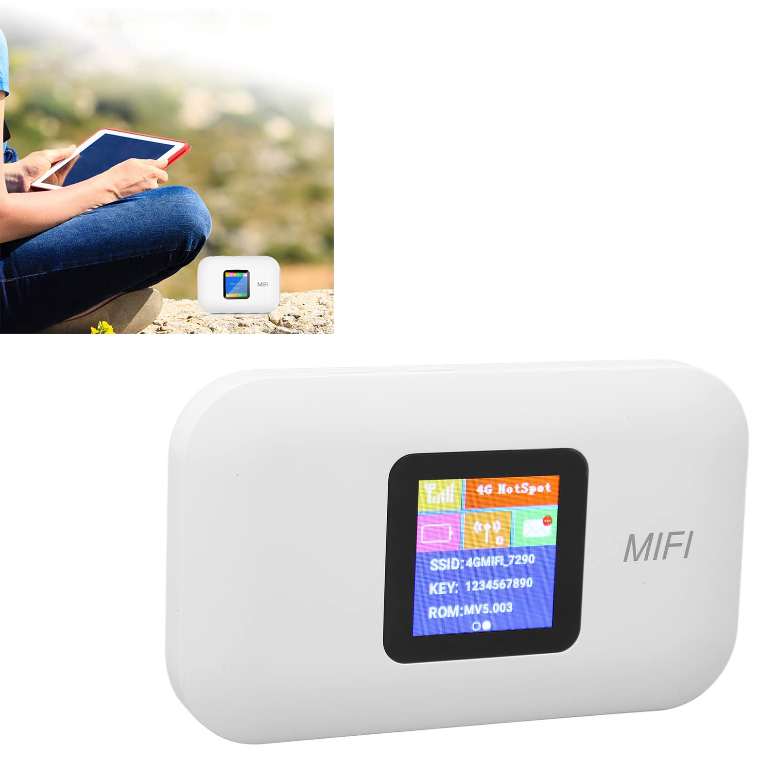 ciciglow Punto de Acceso WiFi Móvil 4G LTE Portátil para Viajes | Ranura para Tarjeta SIM | 10 Usuarios | Velocidad de 150Mbps