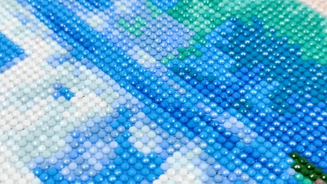 DCIDBEI Kit Diamond Painting 5D - Paesaggio Blu Oceano, 30x30 Cm, Rotondo, Fai Da Te Per Adulti E Bambini