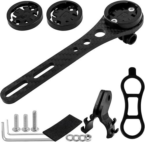 Mesee Montaje frontal para bicicleta, montaje en computadora de bicicleta de carretera, montaje en computadora de fibra de carbono, extensión de