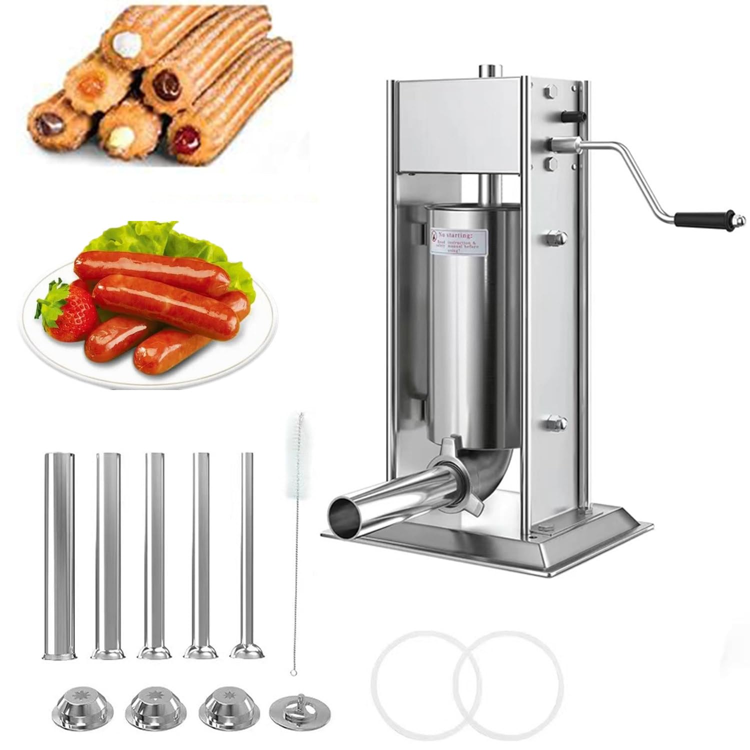 Máquina manual de rosquillas de acero inoxidable para hacer churros en casa, restaurantes, panaderías