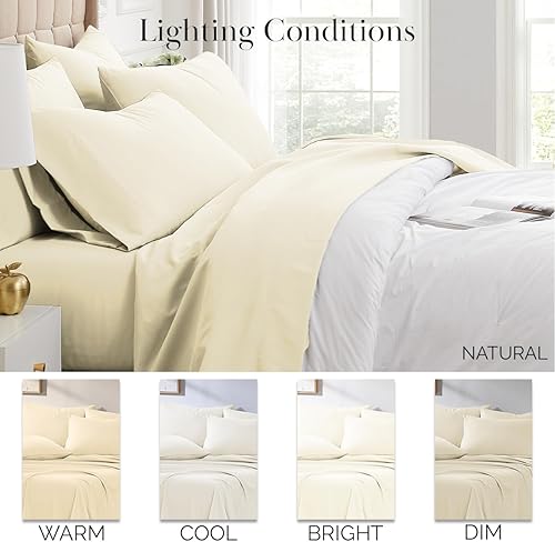 Miniatura 7 de Southshore Fine Living, Inc. Juego de sábanas de 6 piezas tamaño matrimonial, sábanas de 21 pulgadas con bolsillo extra profundo tamaño completo