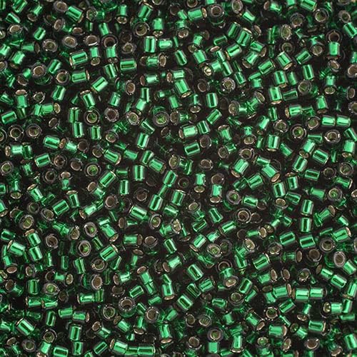 Miyuki Delica 10/0 Dark Green Silverlined 250Grams of Japanese Glass Beads