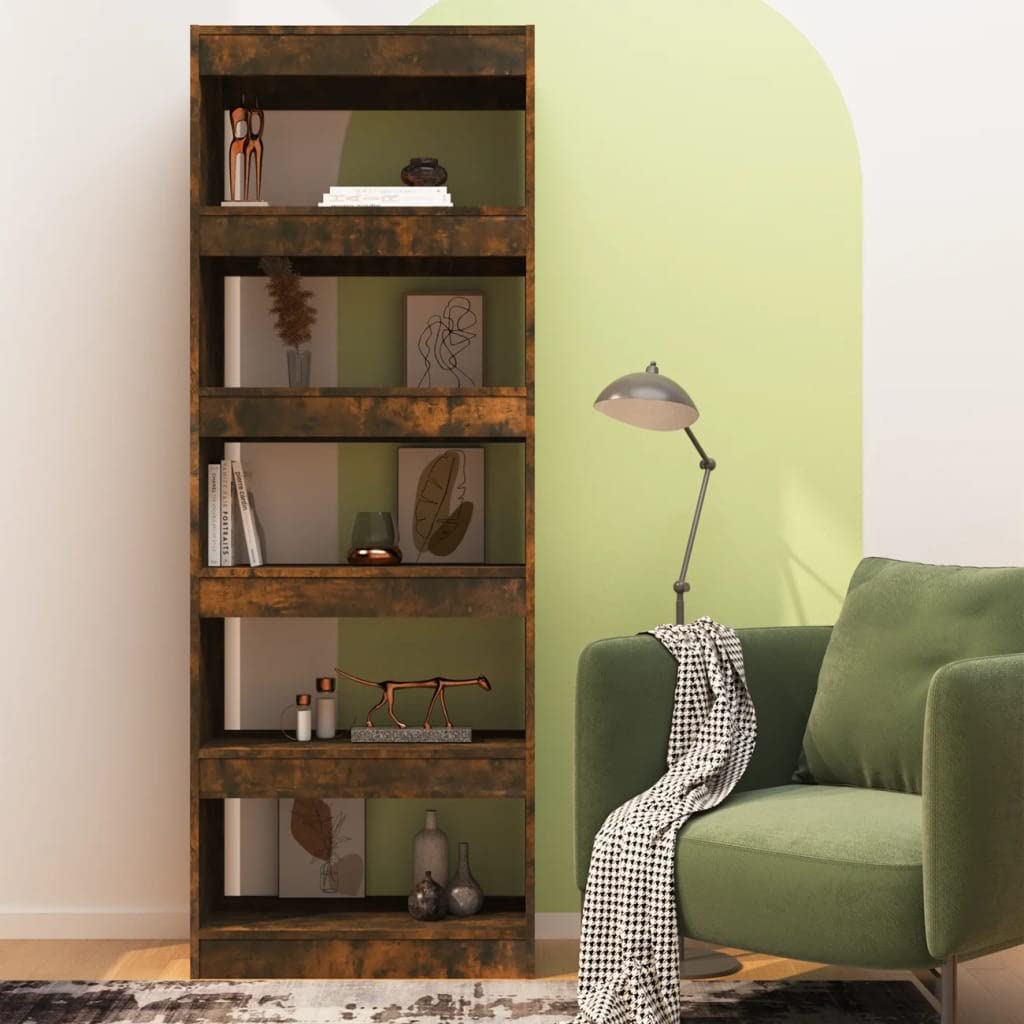 Generisch Bücherregal/Raumteiler Räuchereiche 60x30x135 cm Holzwerkstoff,Möbel,Regalsysteme,Bücherregale Bücherschränke-813608