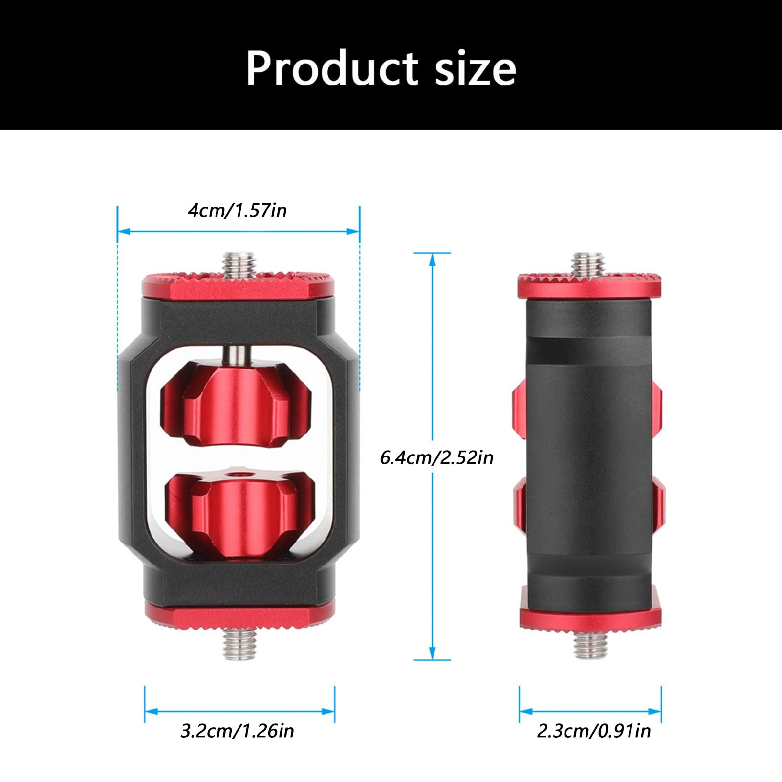 Adaptador de extensión de montaje en roseta con abrazadera de varilla de 15 mm para jaula de cámara réflex digital, rosca macho para accesorios de cámara, fotografía, cinturón de engranaje de metal