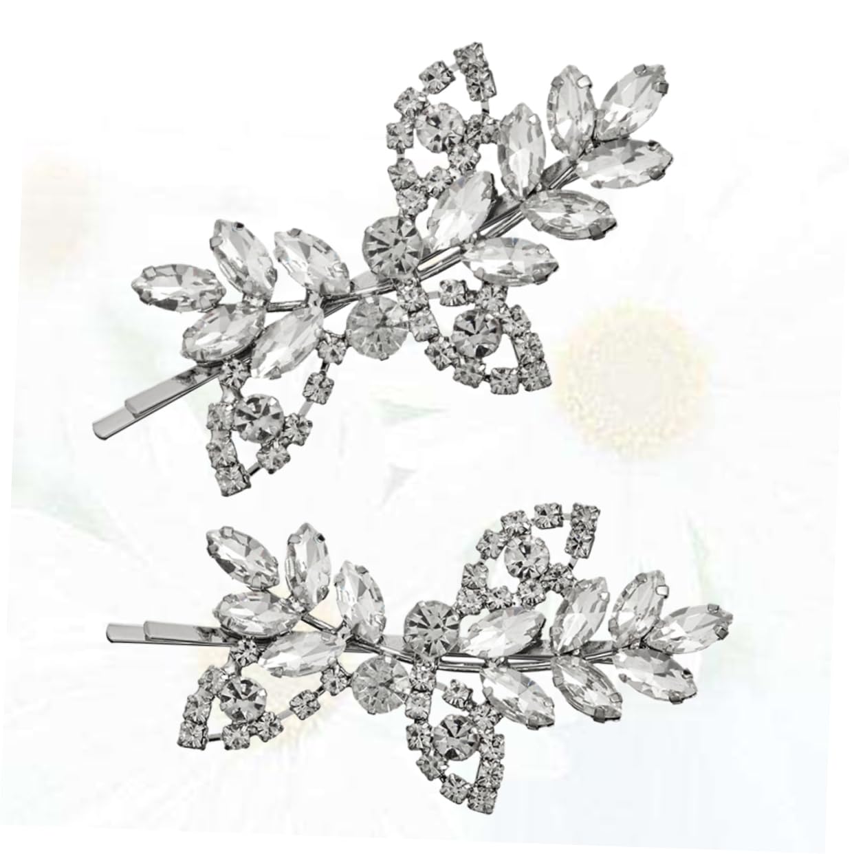 FRCOLOR Juego De 3 Horquillas Para El Pelo Con Cristales Flores Y Hojas Con Diamantes De Imitación Para Novia Boda Fiesta Joyería Nupcial 2 Unidades X 3