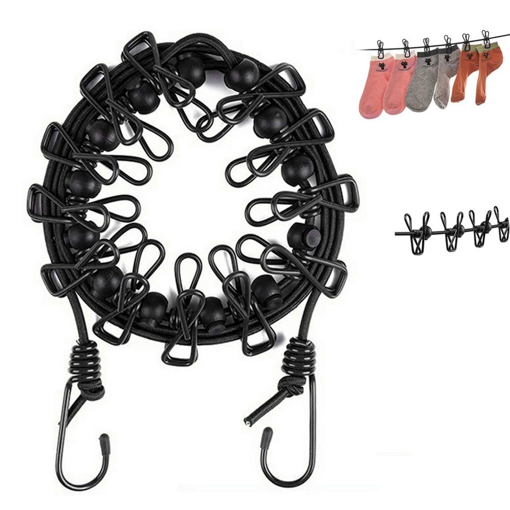 kuou 1 Pack Portable Clothesline, Elastic Clothesline Travel Washing