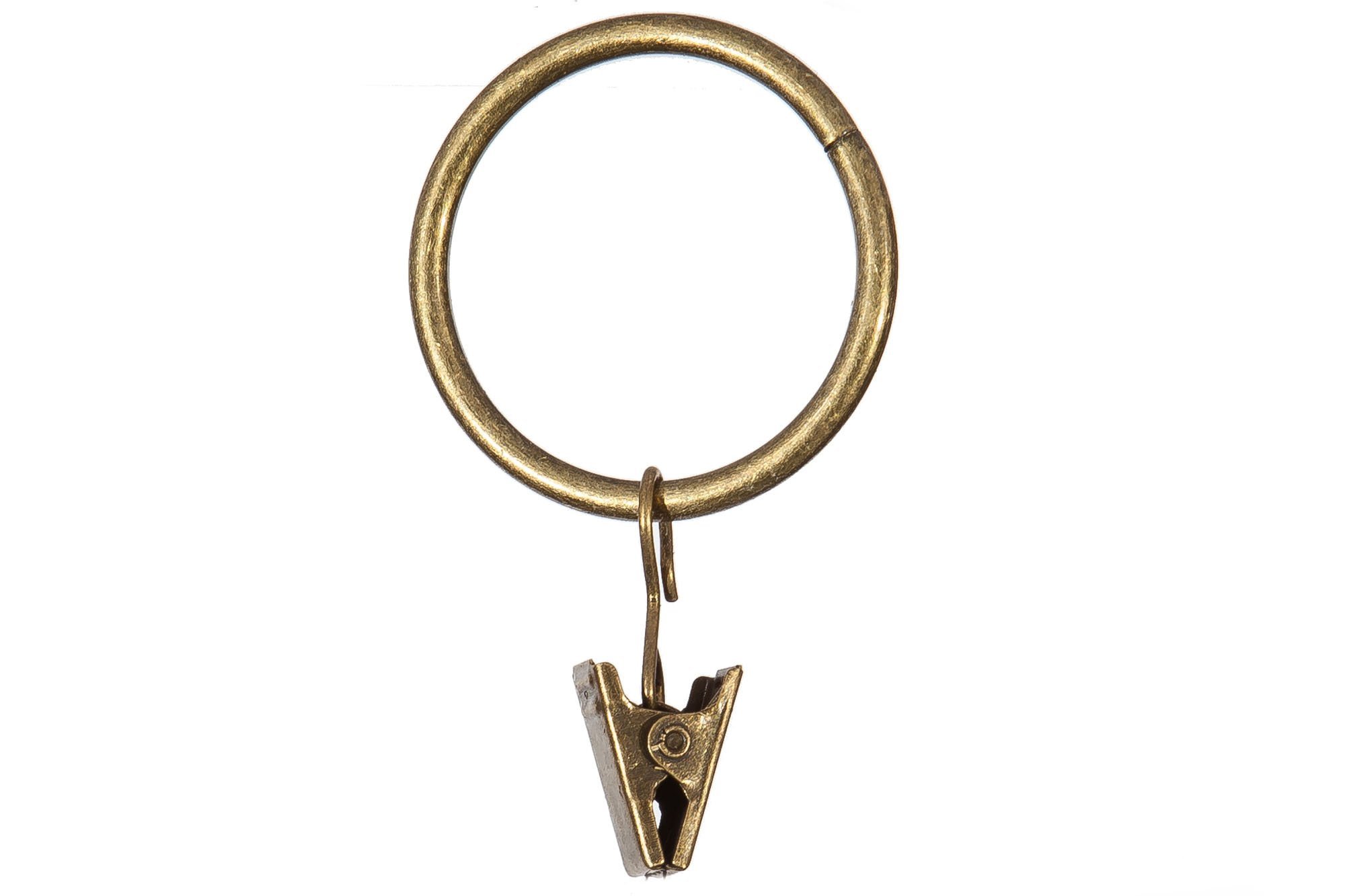 Ianpav Antique Brass Curtain Rings&Clips Ø 28 Mm 36 Pcs