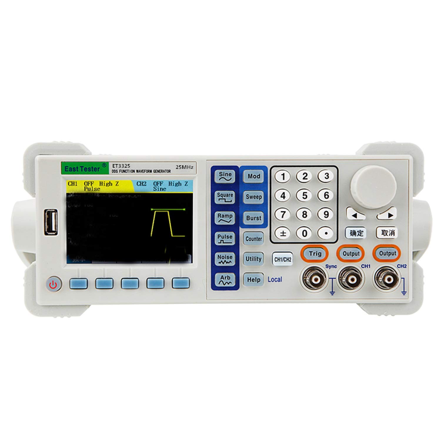 Dwukanałowy generator funkcji/arbitralny, ET3325 25 MHz sygnału Dokładny, stabilny i niskie zniekształcenia 200-240V Do użytku laboratoryjnego