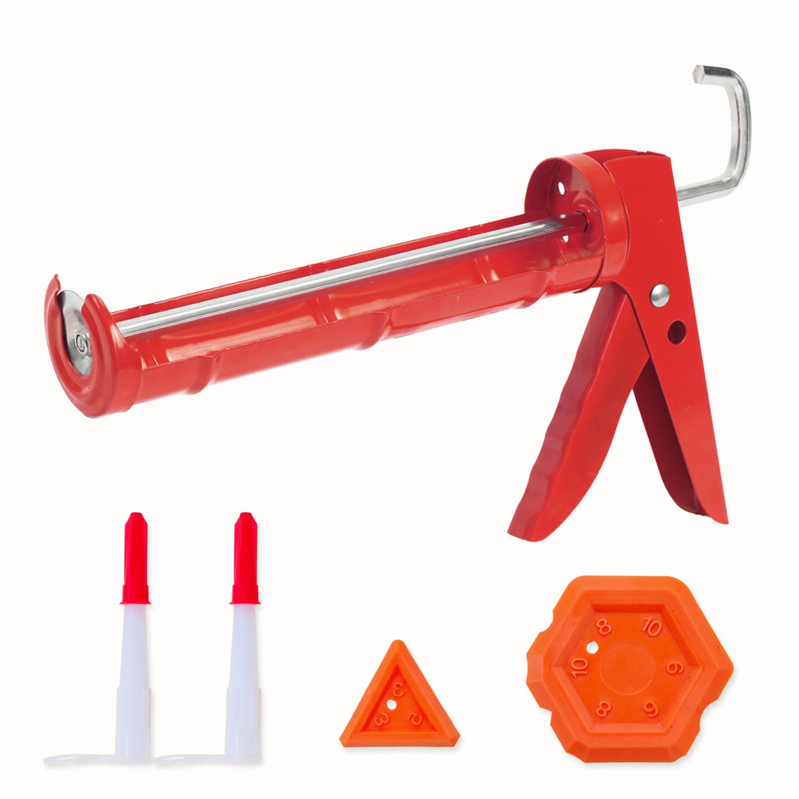 Holothurian Caulking Gun, Caulk Gun No Drip,Sealant Finishing Tool Grout Scraper for Kitchen Bathroom Window Sink Joint, 1/10 Gallon Cartridge, 10:1