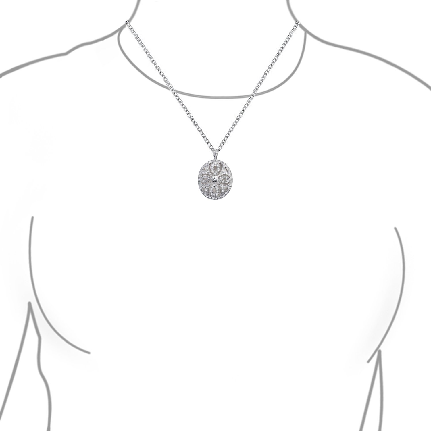 Bling Jewelry Personnalisez Votre Souvenir De L'Époque Victorienne Collier Pour Femmes En Argent Plaqué Avec Pendentif En Forme De Croix Ovale À L'Infini Pour Diffuseur D'Huile Essentielle.