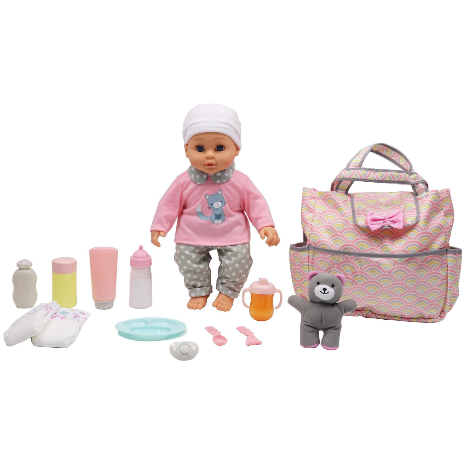 Dream Collection 16" Baby Doll with Diaper Bag Set