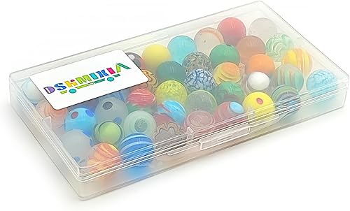 Miniatura 18 de Juego de 71 canicas surtidas para niños hechas a mano grandes y pequeñas canicas de vidrio a granel para juego de mármol, juguete fresco y colorido