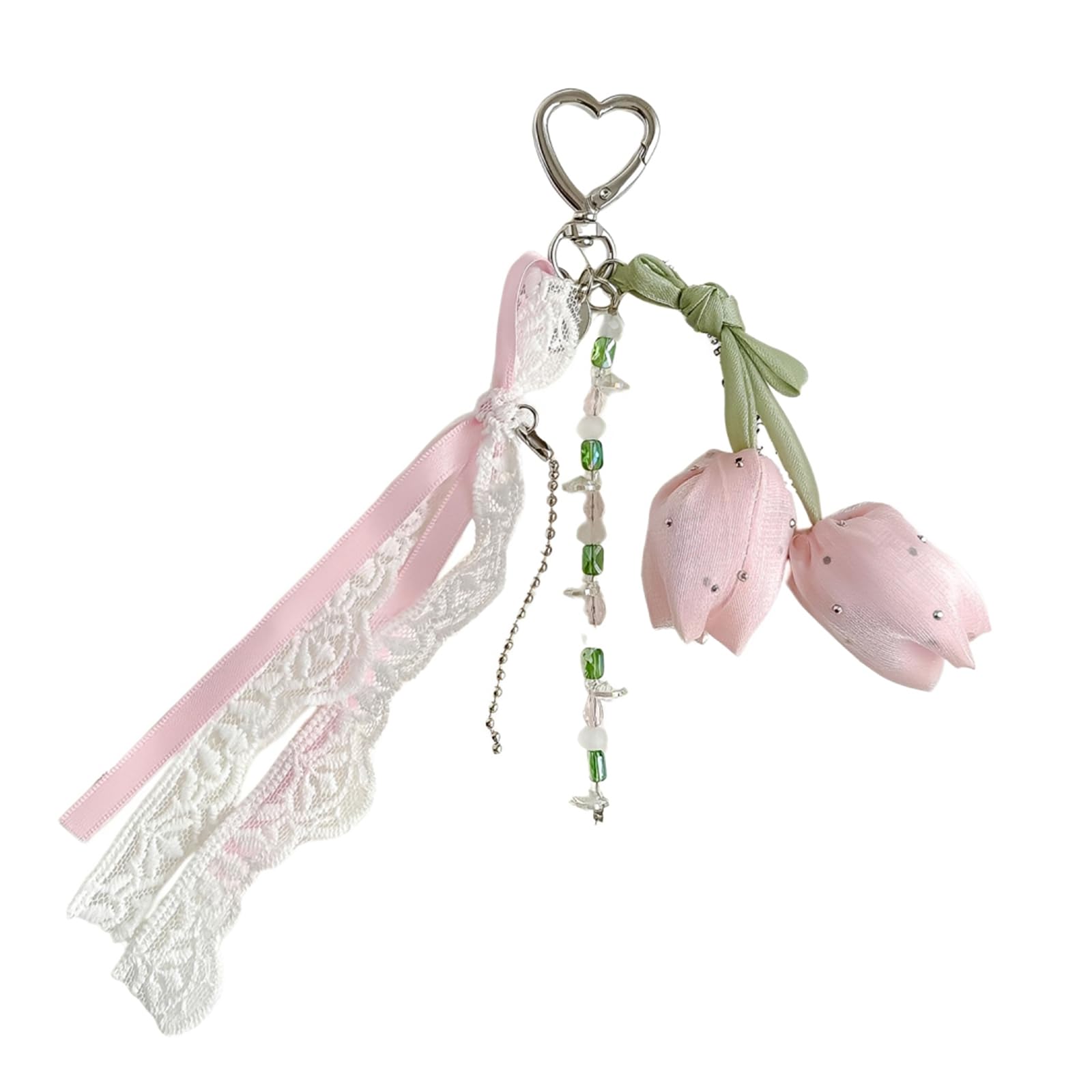 Bag Charms, 1PCS Tulip Ribbon Keychain for Handbags, Aesthetic Flower Keychain for Girls, Cute Purse Charms, Fashion Bag Accessory-image-21
