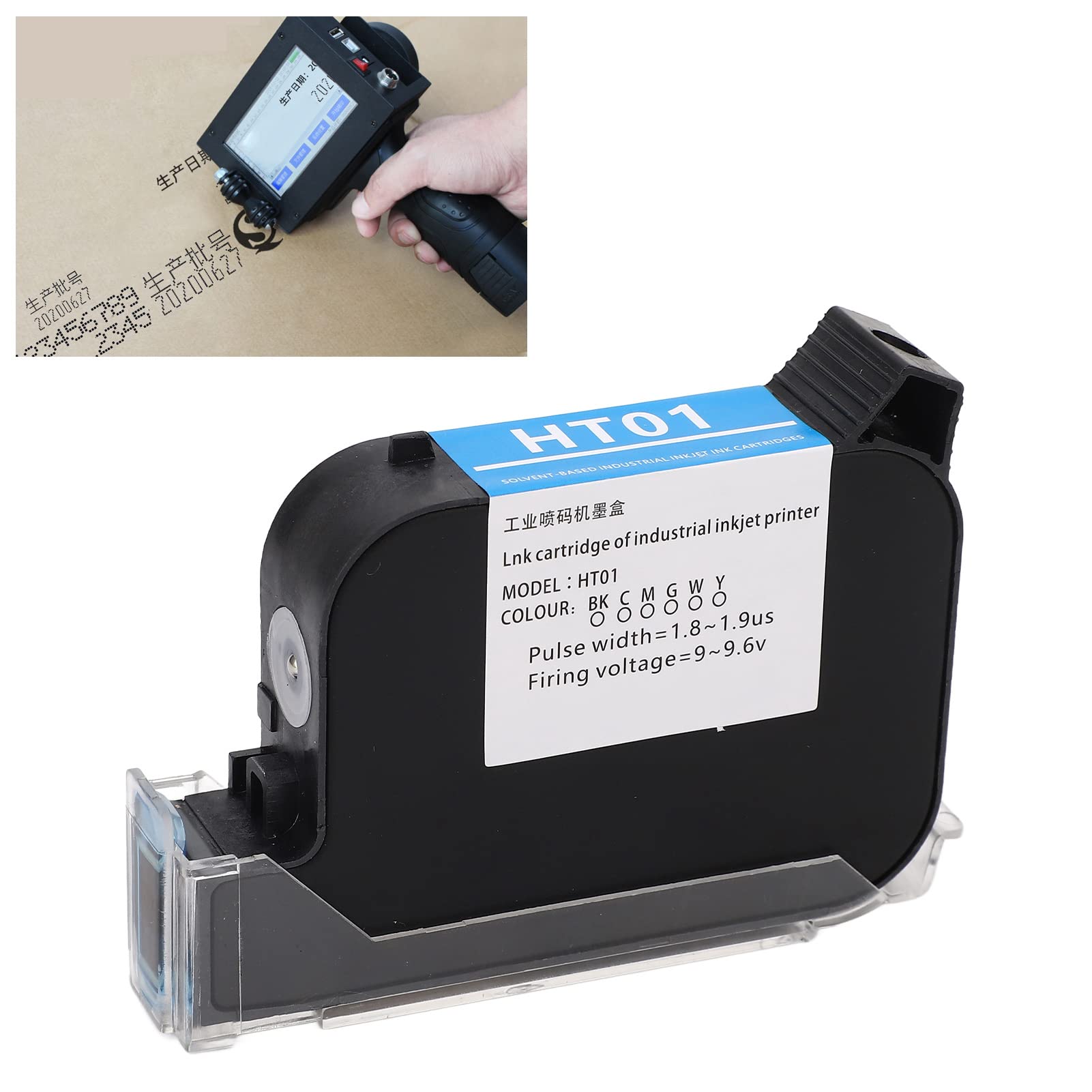 Cartucho de Tinta para Impresora de Inyección de Tinta de 12,7mm, Máquina de Codificación Portátil, Cartucho Invisible de Secado Rápido, 42ML para SC12 SC12T CP12 CP12W SC12KJ