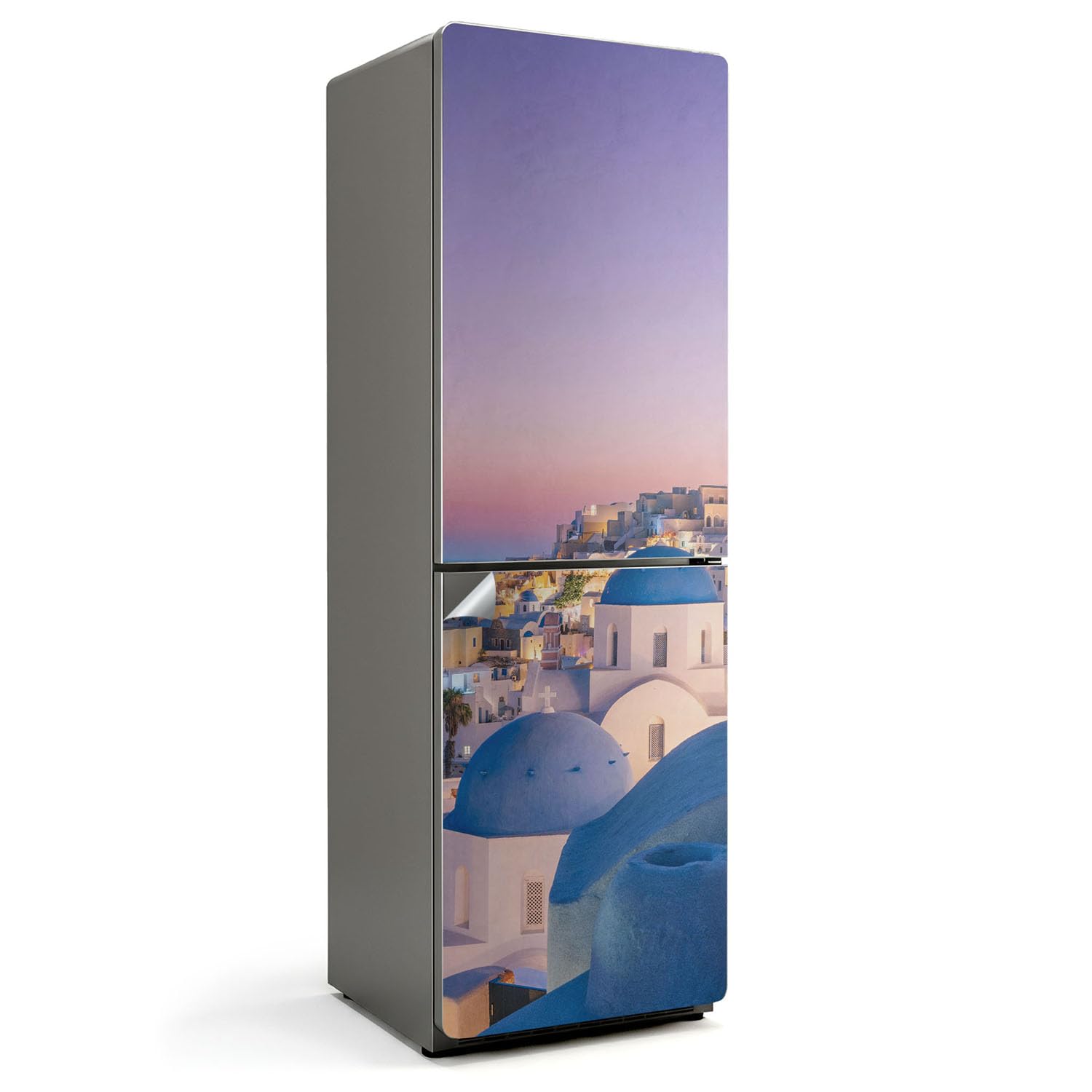 Decoraciones para el Frigorífico 60x190 cm Impermeable Diseño Santorini