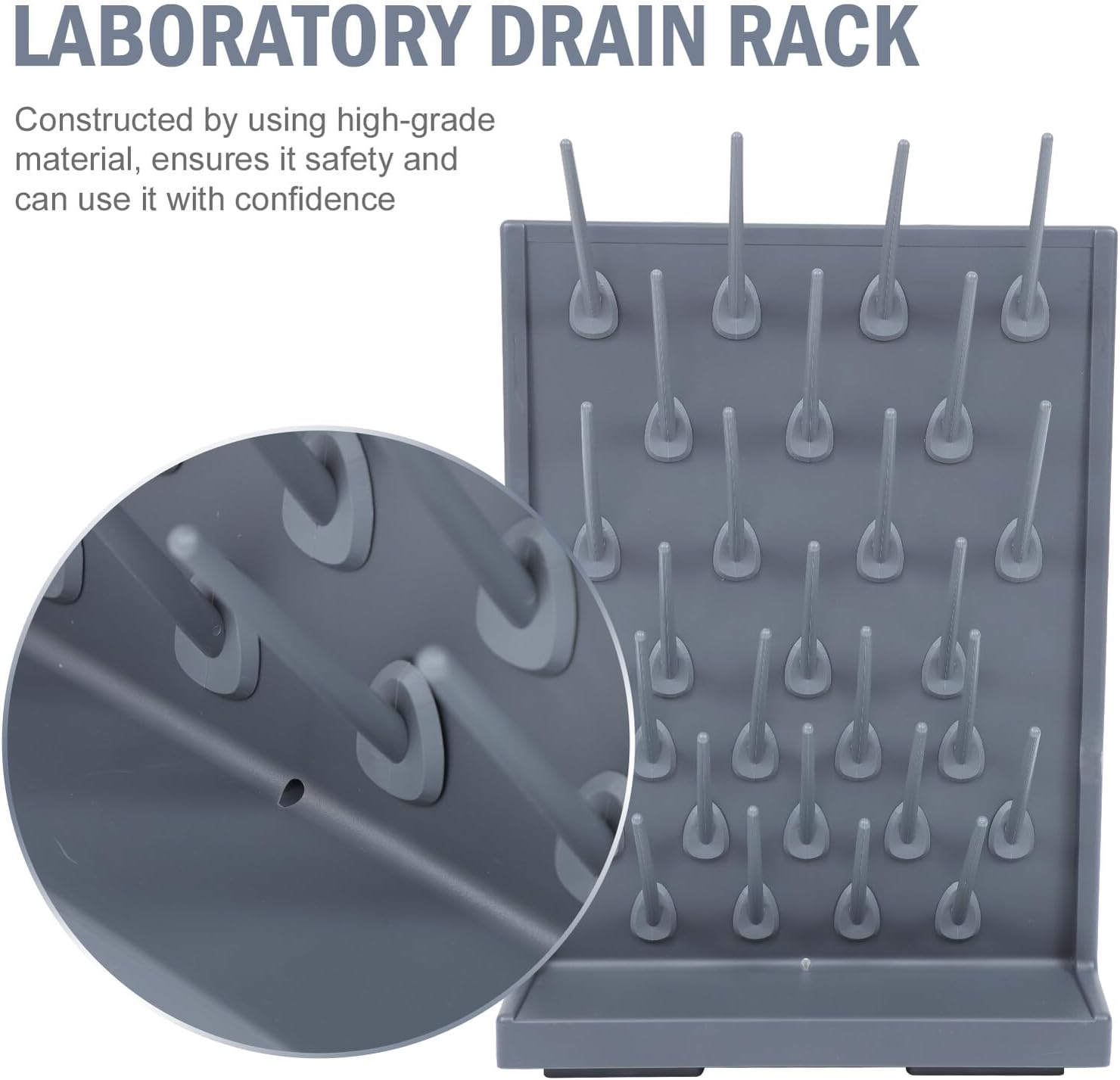 2pcs Pp Test Tube Drying Rack Laboratory Drain Rack with 27 Pegs Black Plastic Stand for Lab Glassware Drip Shelf Science Drying Holder