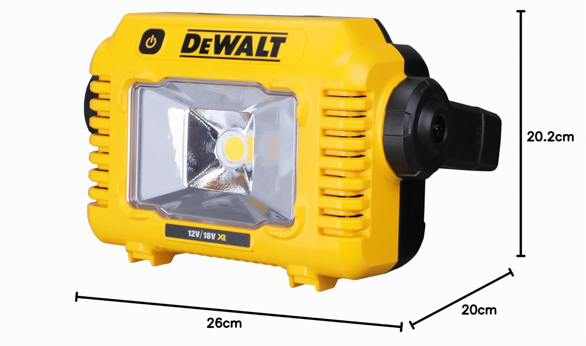 DEWALT DCL077-XJ -Luz LED Compacta XR 18V/12V, 3 Niveles de Brillo, Mango Multi-Posición, Compatible con Baterías XR 12V, XR 18V y XR 54V, Sin Batería ni Cargador