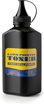CISinks Universal Toner Powder Refill, Black, 180g Toner Refill Powder for Laser Printer Cartridges, Black Up to 9000 Pages