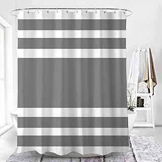 WELTRXE Shower Curtain Bathroom Bath Curtains Water Resistant Quick Dry Polyester Fabric Bathtub Curtain with 12 Hooks, 18...