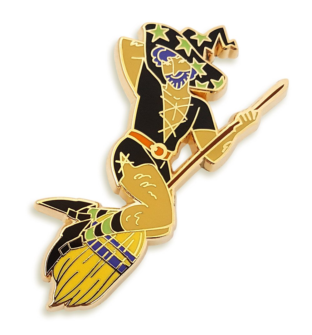 Pinsanity Witch Pin Up Boy Enamel Lapel Pin