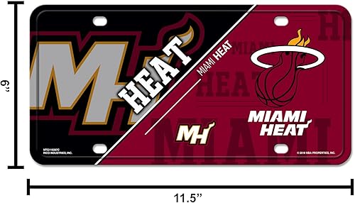 Miniatura 153 de Rico Industries Etiqueta de metal de baloncesto de la NBA de 6 x 12 pulgadas, ideal para camiones/coches/SUV